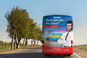 Recruitment bus wrap and brochures
