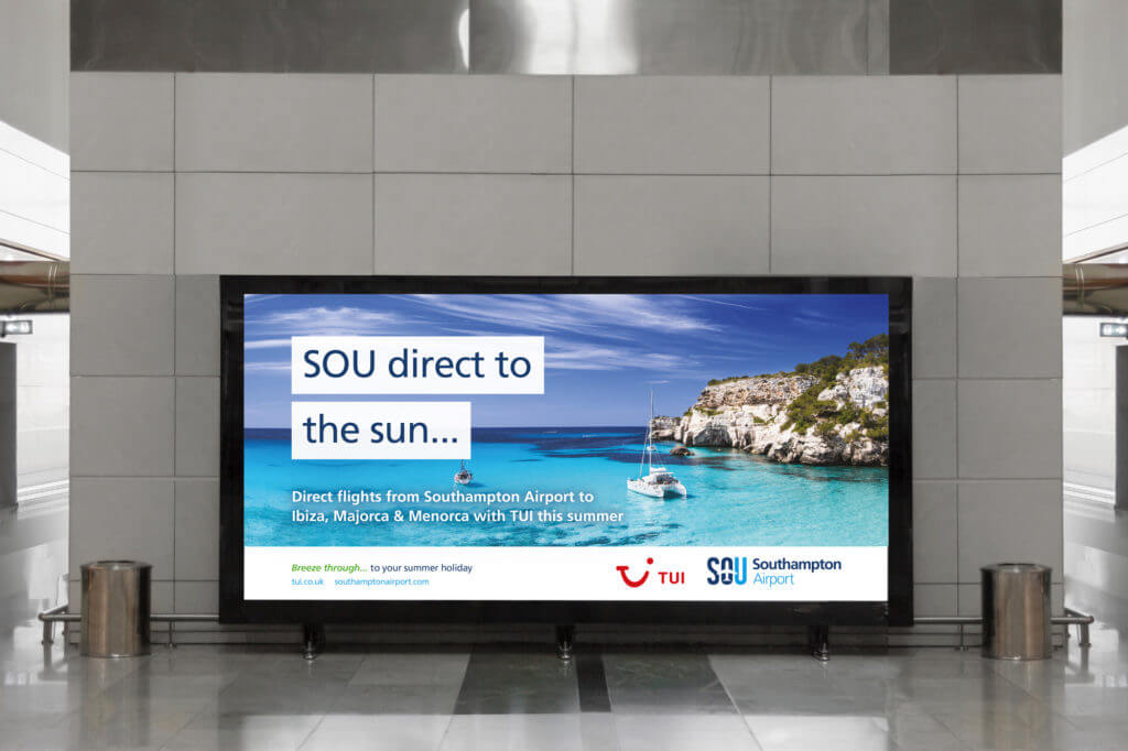 It’s direct to the Balearics with Southampton Airport and TUI