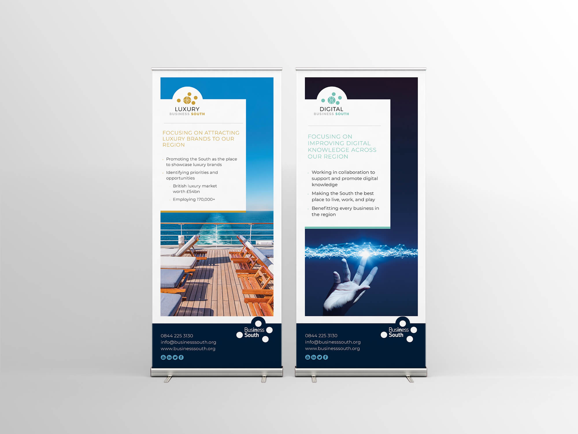Business South | Exhibition Graphic | Pop Up Banner | Brand Styling