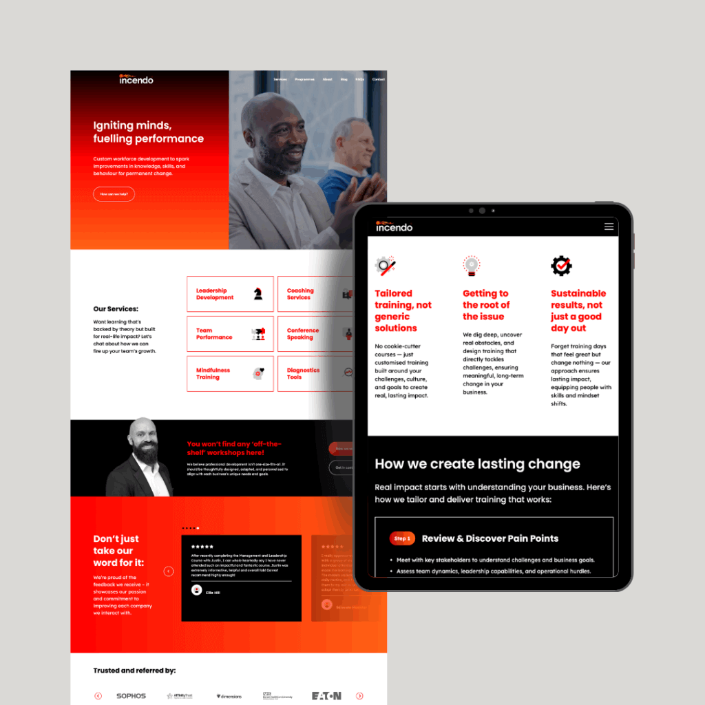 Incendo Website Design - professional development isn’t one-size-fits-all.
