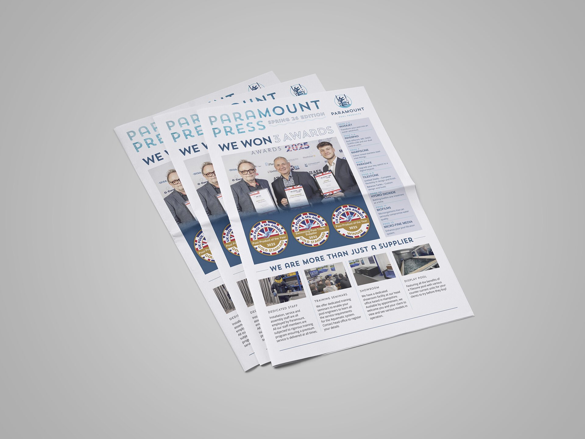 Tabloid Newsletter Design - Paramount pools